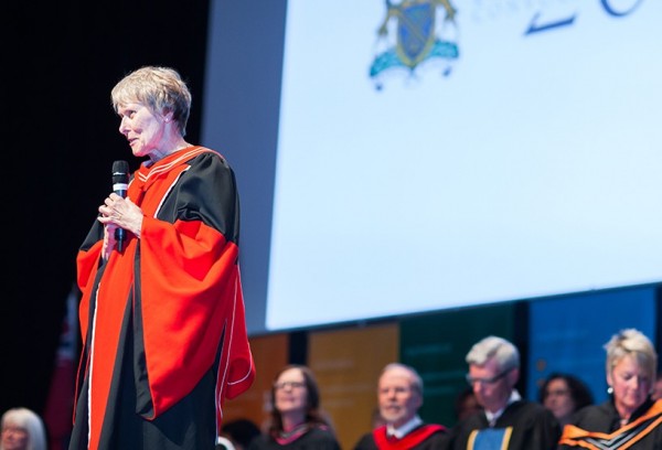 Dr. Roberta Bondar speaking to Michener's Class of 2015