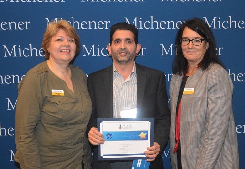 Isa Ali, Ultrasound Clinical Educator from Guelph Medical Imaging (centre) with Ultrasound faculty Cathy Babiak (left) and Ultrasound Program Chair Catharine Gray (right).