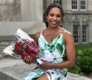 Tahlia Berkhof holding flowers