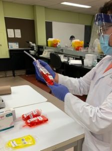 Medical Laboratory Science student working in lab