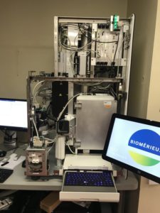 Matrix assisted laser desorption ionization – time of flight mass spectrometry instrument during installation